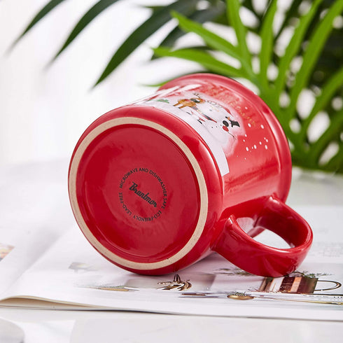 Set of 6 Coffee Mug Set Large-sized 14 Ounce Christmas Theme Ceramic Coffee Mugs - Holiday Funny Novelty Merry Christmas Mugs, Christmas Decoration Christmas Gift