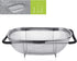 18/8 Stainless Steel Over The Sink Colander with Fine Mesh Strainer Basket & Expandable Rubber Grip Handles - Strain, Drain, Rinse Fruits, Vegetables
