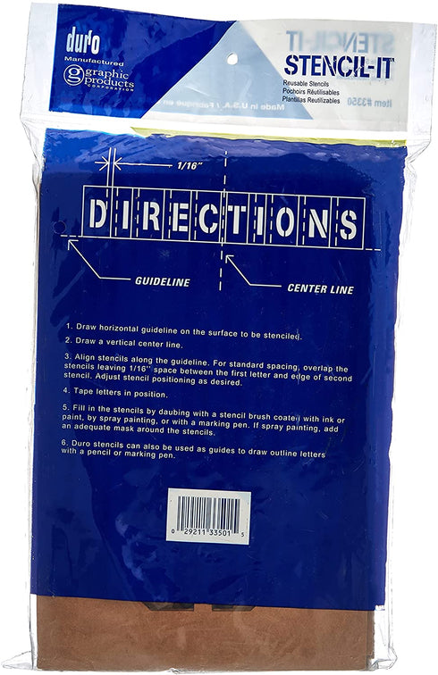 DURO by Graphic Products Stencil-It Oil Board Stencil Set, 8"