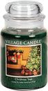 Village Candle Christmas Tree Large Glass Apothecary Jar Scented Candle, (26oz), Green