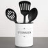 Baie Maison Large Kitchen Utensil Holder for Countertop - Farmhouse Kitchen Tools Storage Organizer Utensil Crock - White Cooking Utensil Holder for Kitchen Counter - Utensil Caddy Jar Spatula Holder