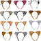 12pcs Animal Cat Ear Headbands Woodland Creatures Cosplay Forest Theme Costume Ears Headbands for Kids Party Favor Halloween Costume
