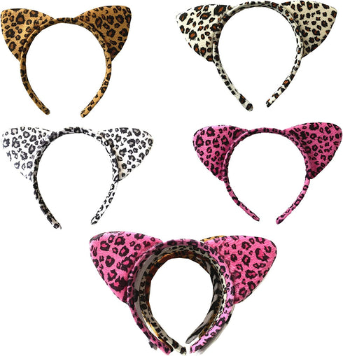 12pcs Animal Cat Ear Headbands Woodland Creatures Cosplay Forest Theme Costume Ears Headbands for Kids Party Favor Halloween Costume