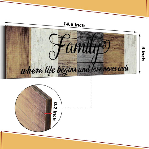 3 Pieces This is Us Sign Rustic Family Home Decor Wooden Sign Together Hanging Wall Decorations for Living Room Kitchen Bedroom Laundry Bathroom Office House Warming (Brown, Beige, Gray)