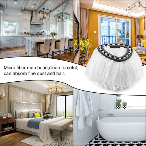 5Pack Spin Mop Heads Replacements, Easy Cleaning Microfiber Mop Refills, 360 Degree Spin Mop Replacement Heads, Easy Wring Spin Mop Refill for All Hard Surfaced Floors