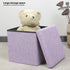 B FSOBEIIALEO Storage Ottoman Cube, Linen Small Coffee Table, Foot Rest Stool Seat, Folding Toys Chest Collapsible for Kids Light Purple 11.8"x11.8"x11.8"
