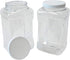 CSBD 1 Gallon Clear Plastic Jars with Ribbed Liner Screw On Lids, BPA Free, PET Plastic, Made in USA, Bulk Storage Containers 2 Pack (1 Gallon (Square))