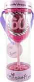 Top Shelf Decorative 60th Birthday Wine Glass, 1 Count (Pack of 1), Pink
