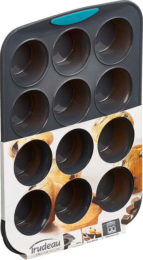 Trudeau 12 Structured Silicone Muffin pan, Cup, Tropical (05115197TG)