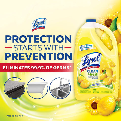 Lysol Disinfectant All Purpose Cleaner, Lemon Scent, 144 oz