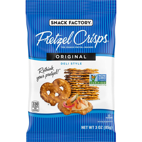 Snack Factory Pretzel Crisps, Original, On-the-Go Bag, 3 Oz