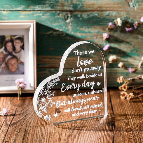 Sympathy Gift Remembrance Memorial Gift Crystal Glass Heart Bereavement Gifts Loss of Loved One Loss of Family Member Condolence Gifts Table Centerpieces Sentimental Gifts for Home Table Decorations
