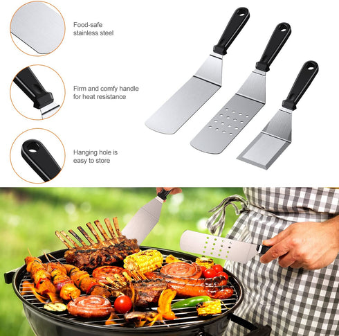 Blackstone Griddle Accessories Kit,14 PCS Griddle Grill Tools Set for Blackstone and Camp Chef,Enlarged Spatulas, Basting Cover, Scraper,Tongs,Grill Spatula Kit for Outdoor Camping Barbecue Teppanyaki