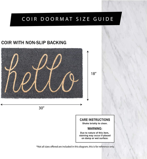 DII Natural Coir Doormat, Checkers Mat, Checkers Welcome, 18X30