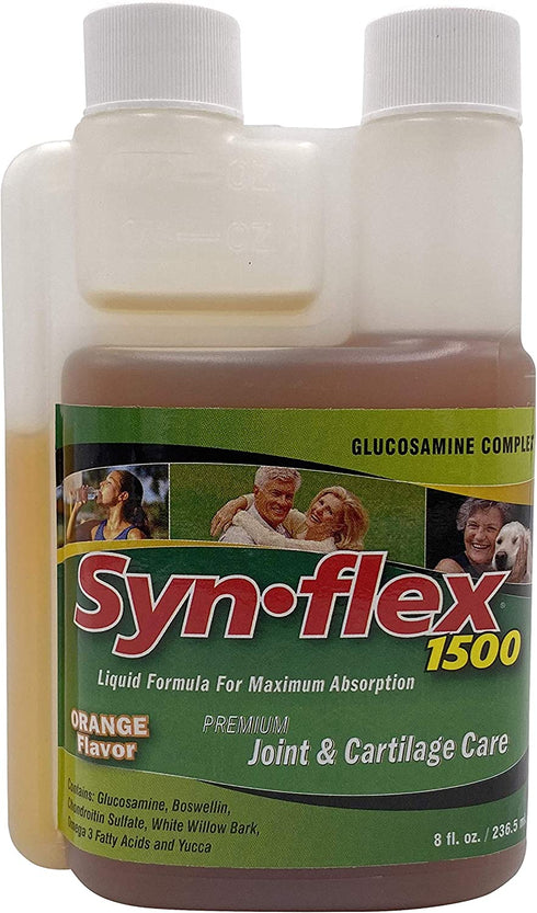 Synflex 1500 - Liquid Glucosamine Juice Formula - Helps Support Joint, Cartilage Health - Chondroitin Sulfate Drink Supplement for Men, Women - Mandarin Orange Flavor (32 DAY SUPPLY)