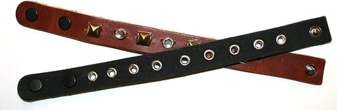 Realeather, Natural Narrow Leather Wristbands, 8-Pack, 8 Count