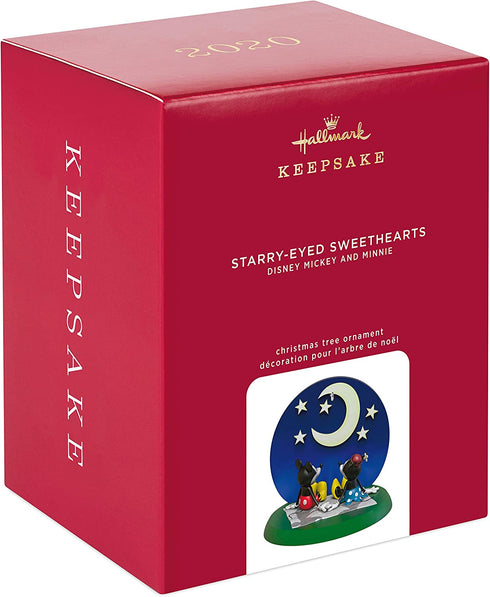 Hallmark Keepsake Christmas Ornament 2020, Disney Mickey Mouse and Minnie Mouse Starry-Eyed Sweethearts