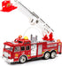 Toysery Fire Truck Toy with 3D Flashing Lights, Siren and Fire Fighter Sounds Effects. Extendable Rotating Rescue Ladder for Boys & Girls 3 -7+ Years Old