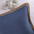 Phantoscope Pack of 2 Farmhouse Decorative Throw Pillow Covers Burlap Linen Trimmed Tailored Edges Navy Blue 22 x 22 inches, 55 x 55 cm