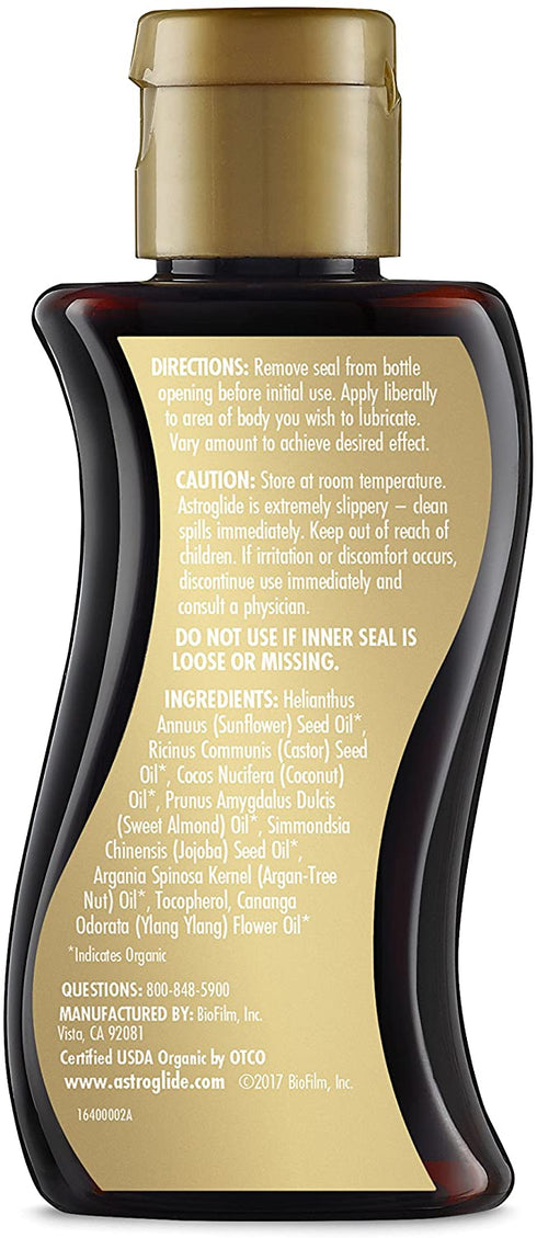 Astroglide O Organic, Essential Oil Based Personal Lubricant and Massage Oil, 4 oz.