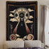Sevenstars Wizard Skull Tapestry Solar Iris Tapestry Sun and Moon Tapestry Star and Cloud Tapestry Tarot Tapestry for Room