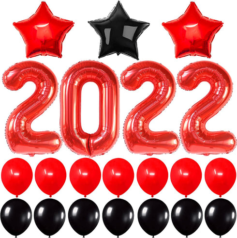 Graduation Decorations 2022 Red and Black - Red 2022 Balloons, 40 Inch | Class of 2022 Decorations Red and Black | Graduation Balloons 2022 | Graduation Party Decorations 2022 | Class of 2022 Balloons