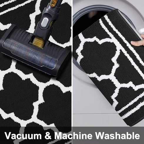 Buganda Indoor Door Mat (20x32,Black) Resist Dirt and Absorbent Entryway Rug, Anti-Slip, Low Profile Inside Floor Mat Door Rugs for Entrance