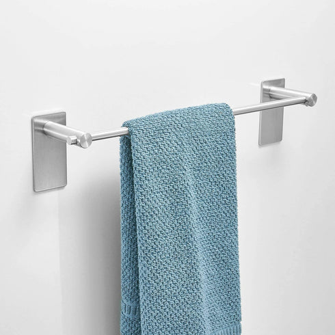 Beelee SUS 304 Stainless Steel Brushed Nickel 4-Piece Bathroom Accessory Set RUSTPROOF Towel Bar Coat Hook Toilet Paper Holder Towel Ring Wall Mount No Drilling Self Adhesive Glue