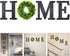 Wooden Home Sign with Green Wreath Flower, Wall Hanging Decor 11.8 Inch Home Decorative Sign Rustic Wooden Letters Decor for Living Room Kitchen Entry Way Housewarming Decoration