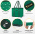 BALEINE 2 Pack Reusable Grocery Bags Shopping Bag with Reinforced Bottom and Handles (Green)