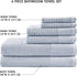 Madison Park Spa Waffle 100% Cotton Luxurious Towel Set, Premium Texture Waffle Weave, Highly Absorbent, Quick Dry, Hotel & Spa Quality Wash Clothes for Bathroom, Assorted Sizes, Blue 6 Piece