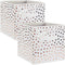 DII Non Woven Storage Collection Polka Dot Collapsible Bin Large Set, 13x13x13 Cube, White & Copper, 2 Piece