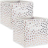 DII Non Woven Storage Collection Polka Dot Collapsible Bin Large Set, 13x13x13 Cube, White & Copper, 2 Piece