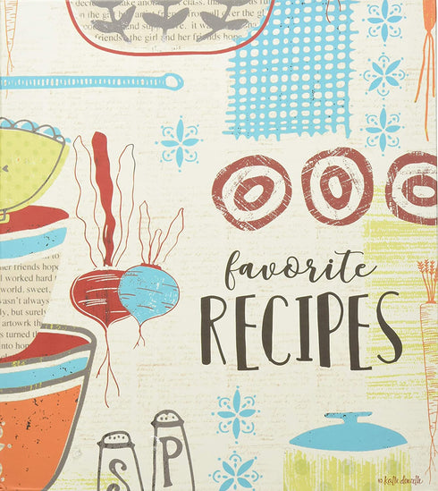 Brownlow Gifts Recipe Binder Set with Plastic Page Protectors and Recipe Cards, Made With Love