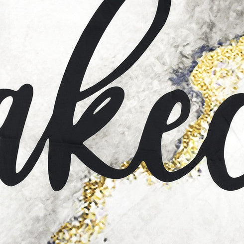 Get Naked Shower Curtain, Black Script Funny Quote with Grey Gold Marble Decorative Bathroom Shower Curtain, Waterproof Polyester Bath Curtain with Hooks, 69x70 inch