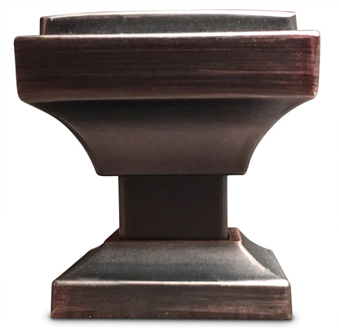 Southern Hills Oil Rubbed Bronze Cabinet Knobs - Pack of 5 - Square Kitchen Drawer Pulls - Venetian Bronze Cabinet Hardware - Dresser Knobs - Drawer Knobs - Cupboard Handles - SHKM002-ORB-5