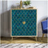 HaokHome 96034 Peel and Stick Wallpaper Graphic Trellis Sapphire Blue/Gold Removable contactpaper for Home Bathroom Decorations 17.7in x 118in
