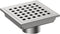 Fibetter Square Shower Drain, 4-1/4 Inch SUS 304 Stainless Steel Grid Pattern with Hair Strainer Square Drain for Shower - Brushed Nickel