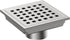 Fibetter Square Shower Drain, 4-1/4 Inch SUS 304 Stainless Steel Grid Pattern with Hair Strainer Square Drain for Shower - Brushed Nickel