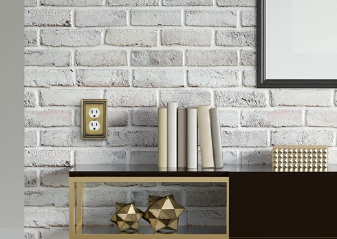 Henne Bery Sunken Pearls Decorative Wall Plate Switch Plate Outlet Cover (Single Duplex, 3PK, Antique Brass)