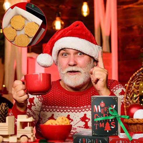 12 Pieces Christmas Cookie Boxes Chocolate Candy Bakery Boxes Cute Baking Boxes Cookie Tin Treat Boxes Holiday Packaging for Cakes, Cookies, Goodies, Candy, Christmas, Birthdays, Weddings Parties