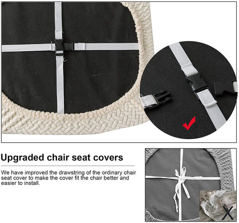 Genina Seat Covers for Dining Room Chair Seat Slipcovers Kitchen Chair Covers (Beige, 4 Pcs)