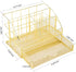 Upgraded Desk Organizer for Women, Cute Mesh Office Supplies Accessories Essentials Caddy with Drawer for Home & Office Desktop Organization & Decor, Gold