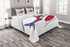 Lunarable Helicopter Bedspread, Cartoon Style Helicopter Character Flying Transportation Plane Chopper, Decorative Quilted 3 Piece Coverlet Set with 2 Pillow Shams, King Size, Vermilion Lavender