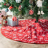 Amidaky Christmas Tree Skirt Small 36 Inches Double Layers Red and White Snowflake Carpet for Holiday Party Decorations Xmas Ornaments