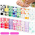 352 Pieces 16 Sheets Full Toe Nail Wraps Toenail Polish Stickers Adhesive Toe Nail Wraps DIY Glitter Toe Nails Manicure Decals with 2 Pieces Nail Files for Women and Girls (Fresh Style)