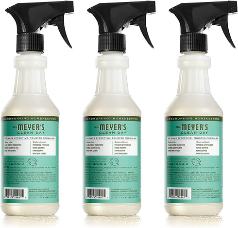 Mrs. Meyer's Multi-Surface Cleaner Spray, Everyday Cleaning Solution for Countertops, Floors, Walls and More, Basil, 16 fl oz - Pack of 3 Spray Bottles