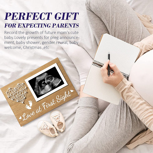 New Mom Gifts Baby Ultrasound Picture Frame Sonogram Keepsake Frame, Mothers Day Pregnancy Gifts for First Time Mom Dad, Pregnancy Announcements Gender Reveal Baby Shower Gifts Nursery Decor-4x6 Photo