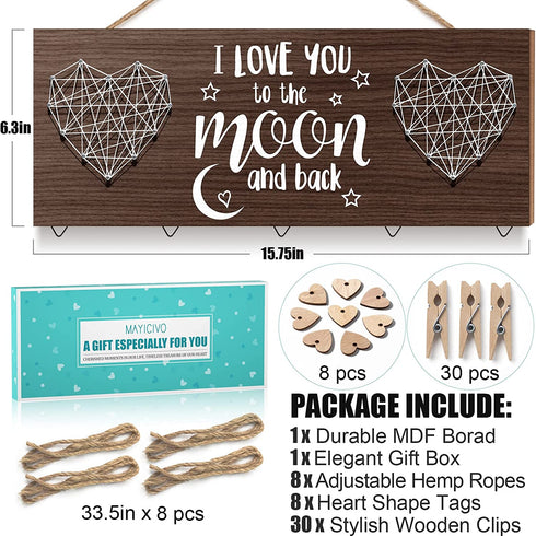 Anniversary Birthday Gifts for Him Boyfriend Graduation Gifts for Her Girlfriend, Romantic Picture Frame Anniversary Wedding Gifts for Couples Wife Husband, I Love You to The Moon & Back Photo Holder