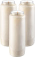 Tribello 9 Day Candles, 3 Pack - 7? White Pillar Candles for Memorial, Prayer Candles, Party Decor, and Emergency Candles - Unscented Slow Burning 100% Vegetable Wax in Plastic Jar Container